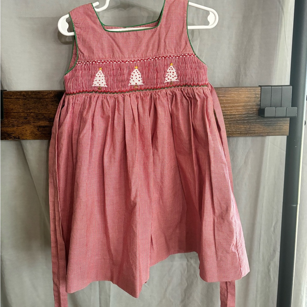 Toddler smocked Christmas dress‎